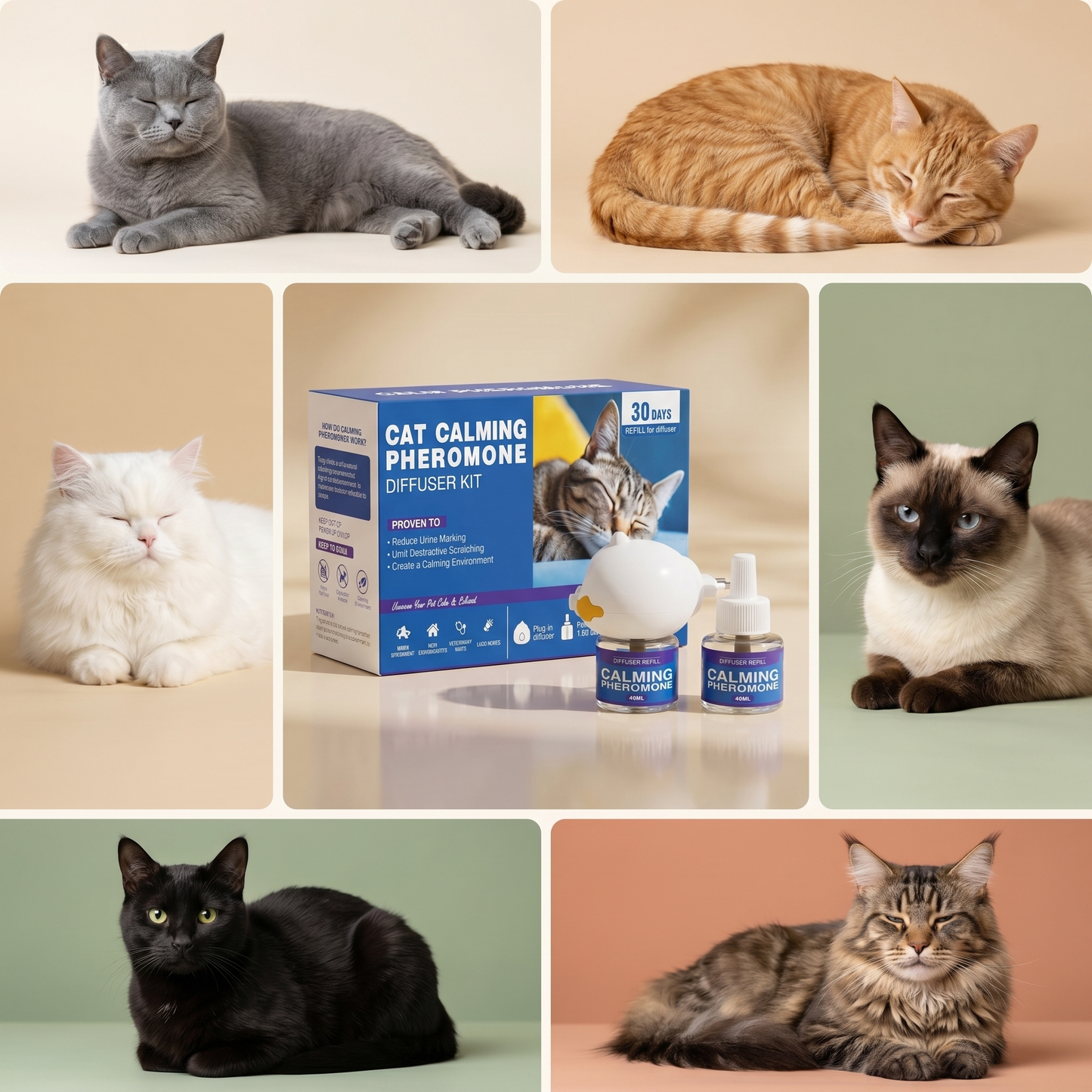 Le kit Harmony — Diffuseur apaisant pour chats anxieux lors d'un déménagement