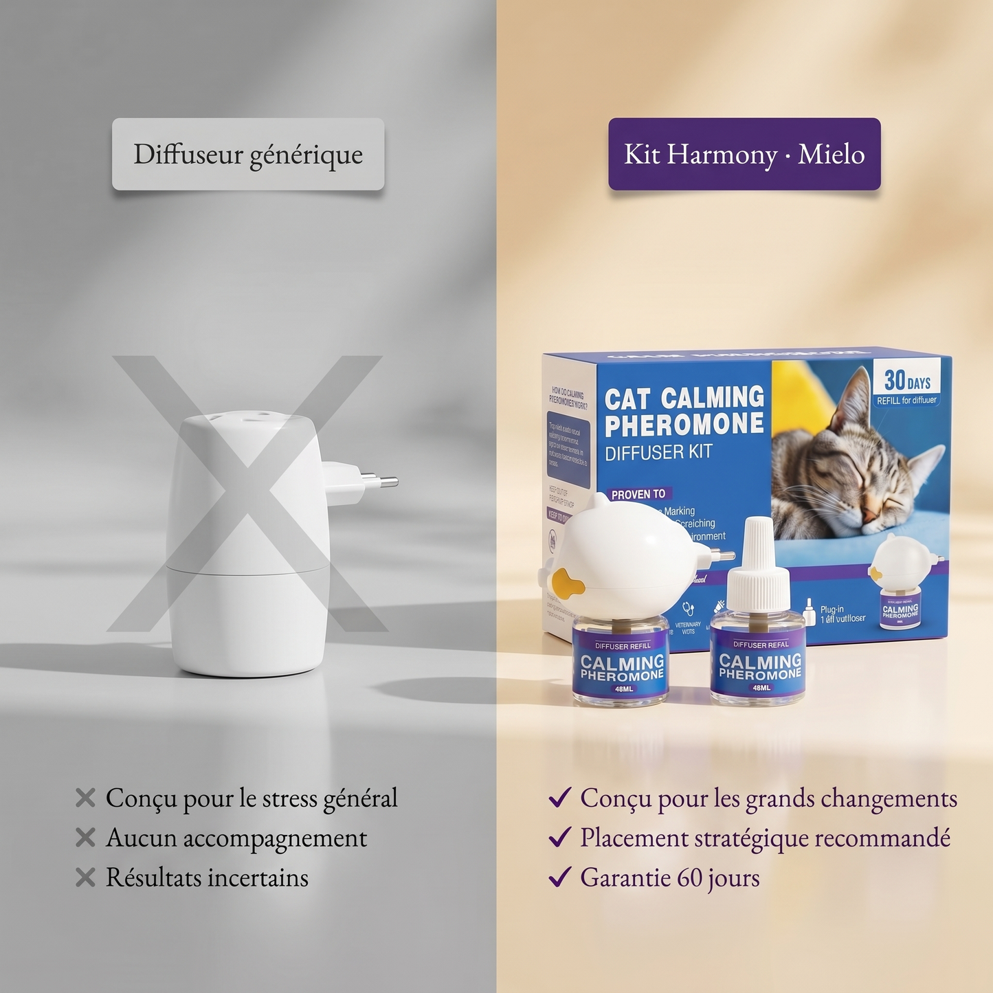 Le kit Harmony — Diffuseur apaisant pour chats anxieux lors d'un déménagement