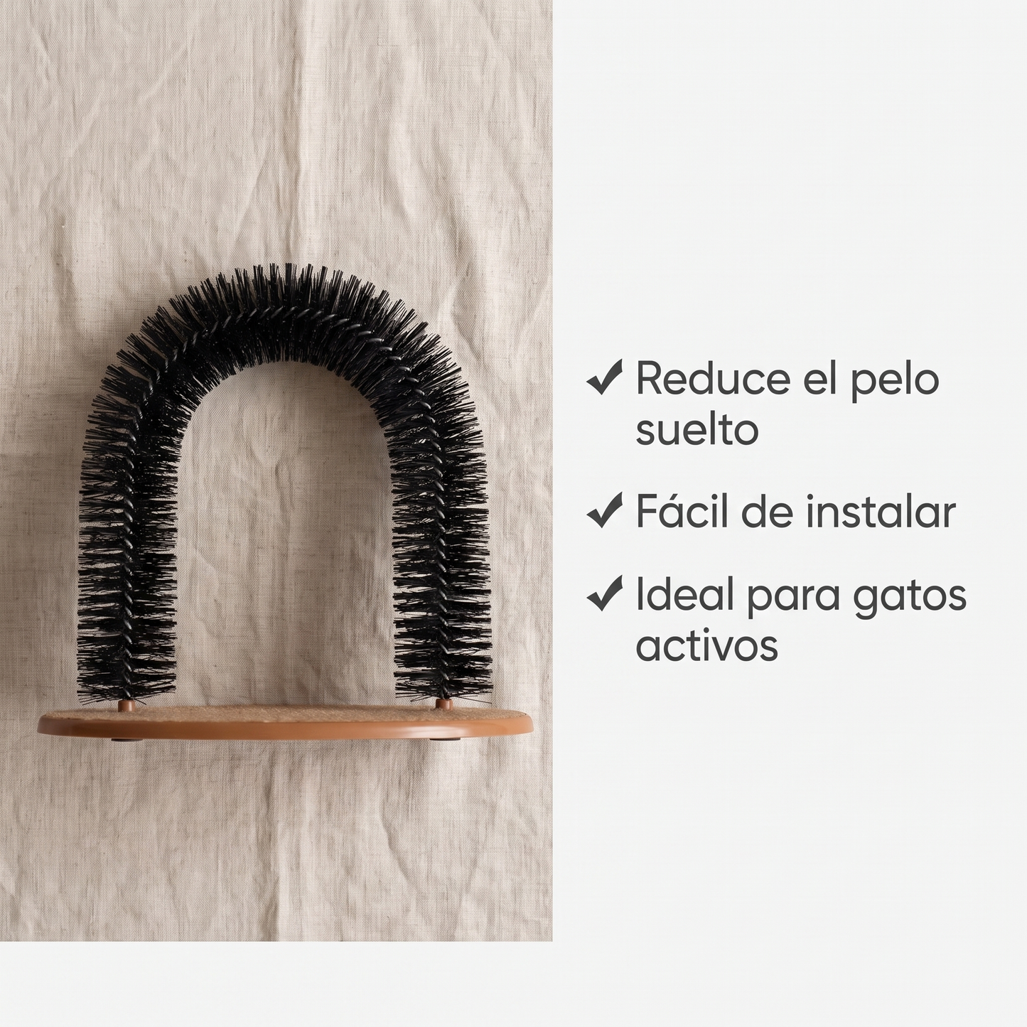 Juguete para gatos arco auto Groome Pamper Felino con masaje cepillo para frotar con almohadilla para rascar juguetes interactivos para gatos