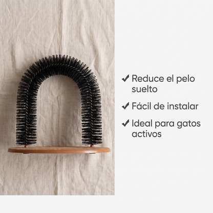Juguete para gatos arco auto Groome Pamper Felino con masaje cepillo para frotar con almohadilla para rascar juguetes interactivos para gatos