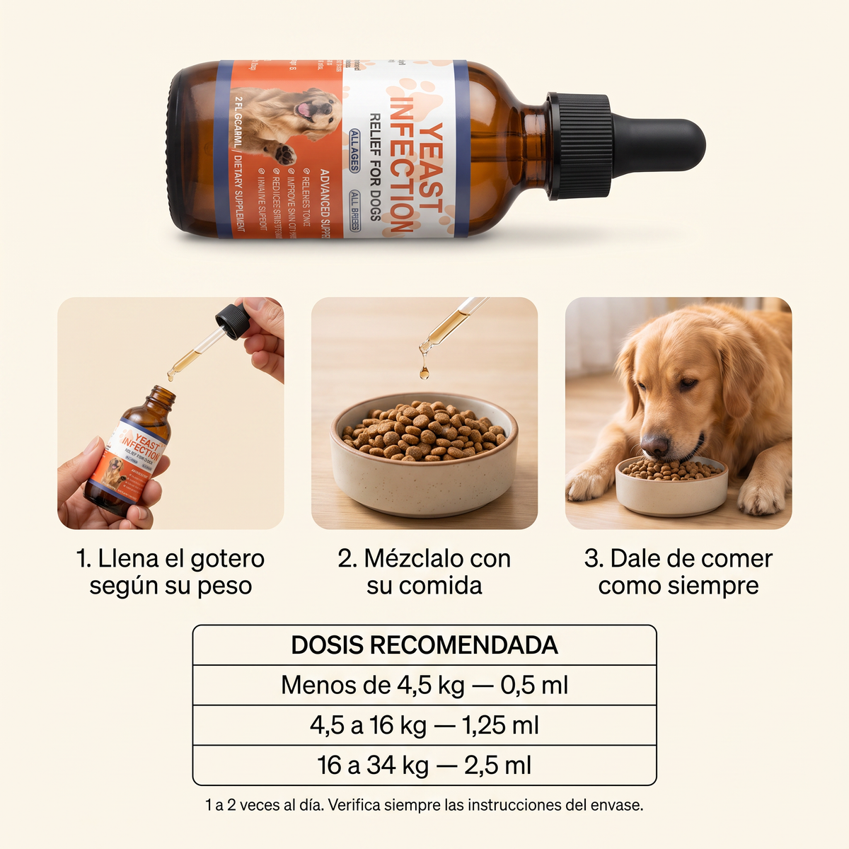 NaturPaw Gotas Diarias para Perros - Suplemento Natural para Piel, Pelaje y Digestión Sana | 60ml